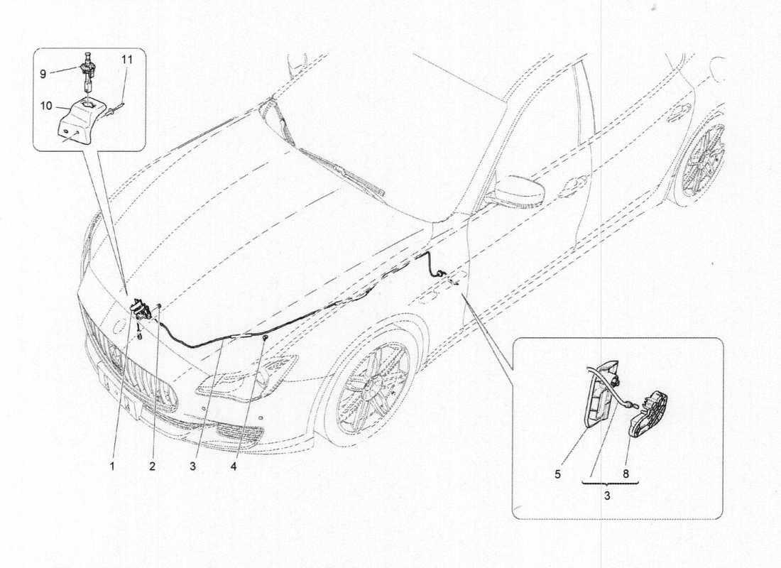 a part diagram from the maserati quattroporte m156 (2014 onwards) parts catalogue