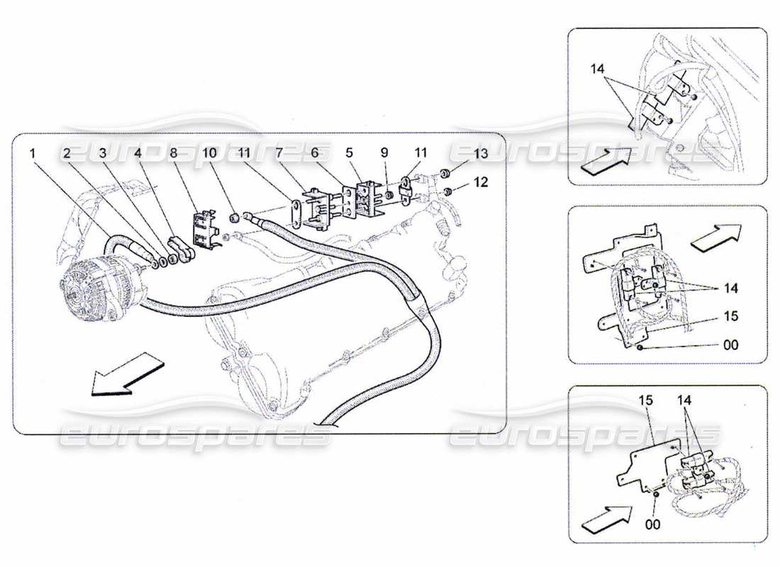 a part diagram from the maserati qtp. (2010) 4.7 parts catalogue
