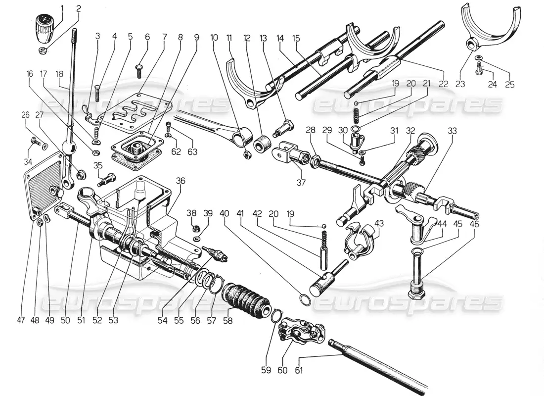 a part diagram from the lamborghini urraco parts catalogue