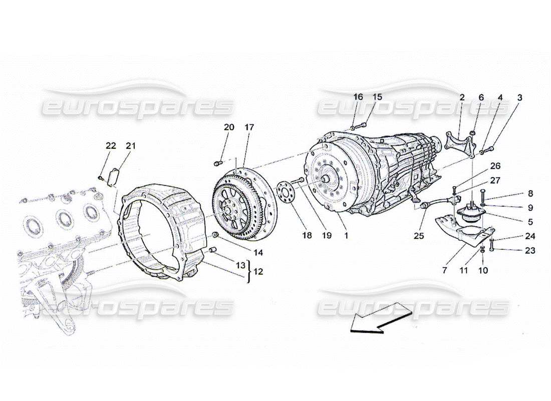 a part diagram from the maserati qtp. (2010) 4.2 parts catalogue