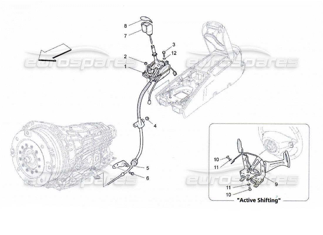 a part diagram from the maserati quattroporte m139 (2005-2013) parts catalogue