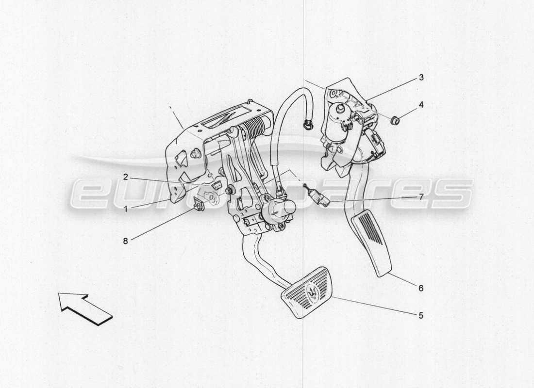 a part diagram from the maserati quattroporte m156 (2014 onwards) parts catalogue