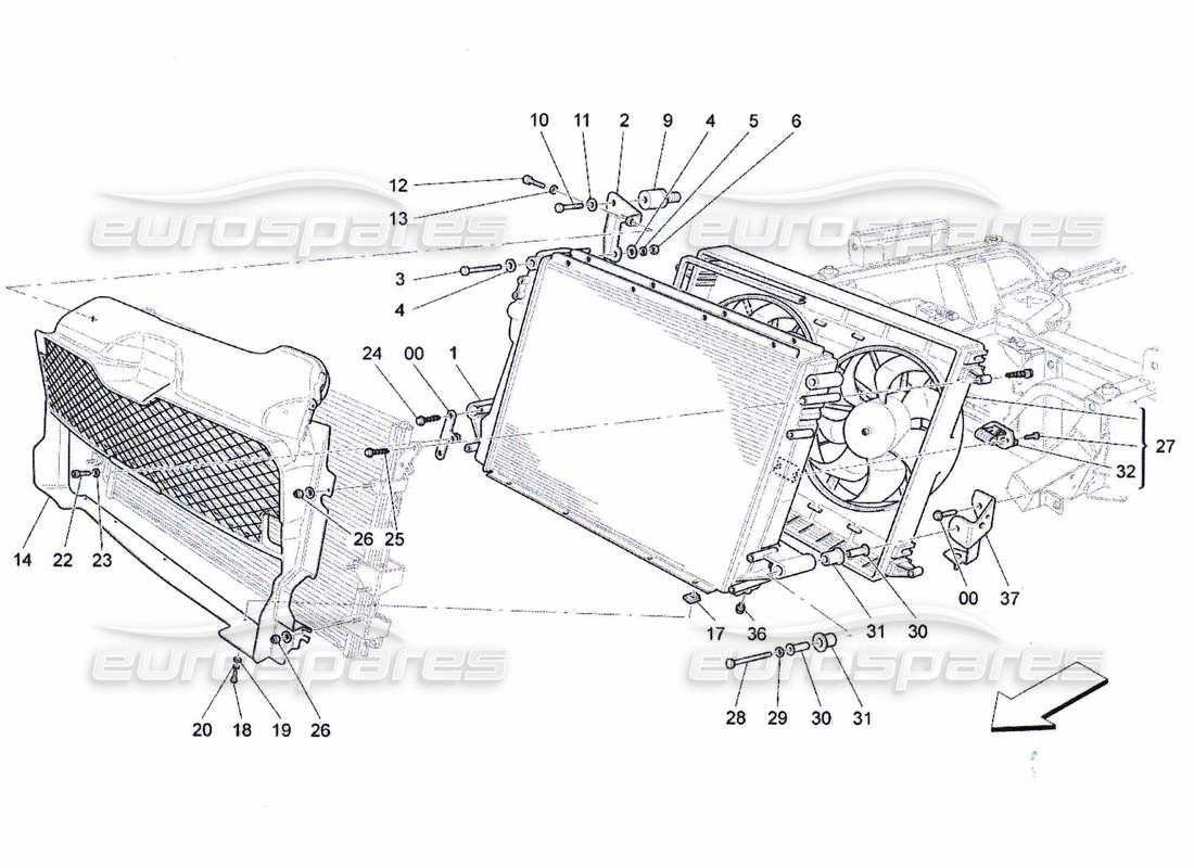 a part diagram from the maserati qtp. (2010) 4.7 parts catalogue