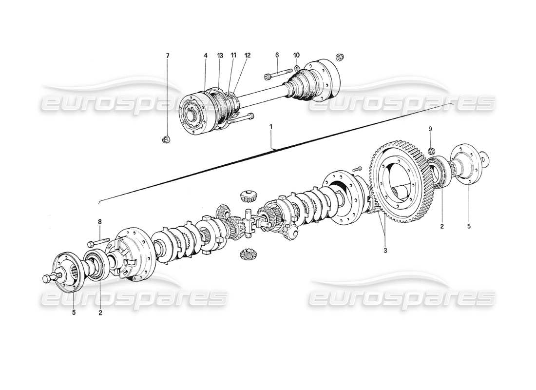 a part diagram from the ferrari 208 turbo (1989) parts catalogue