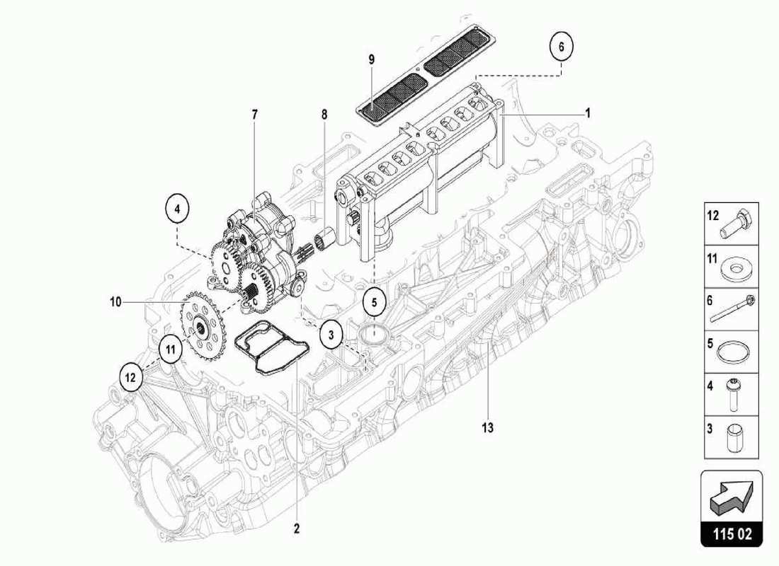 a part diagram from the lamborghini centenario spider parts catalogue