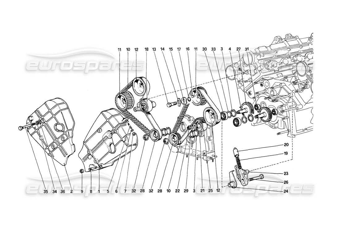 a part diagram from the ferrari mondial parts catalogue