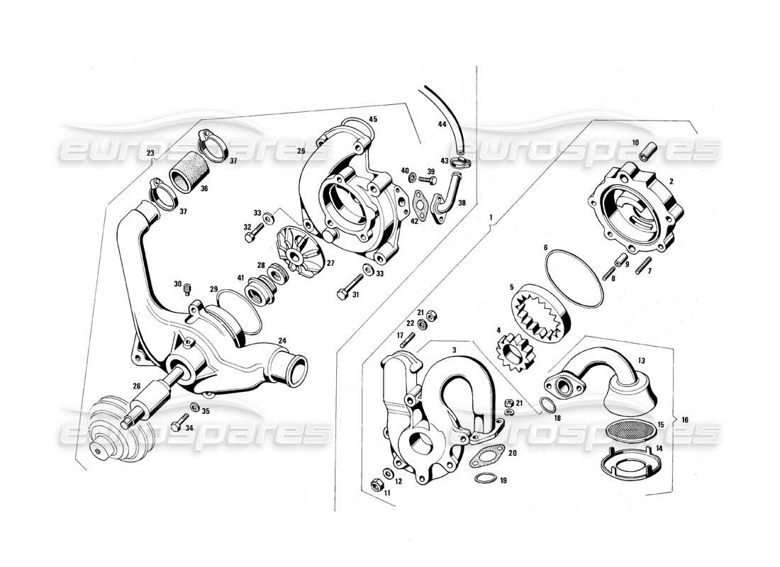 a part diagram from the maserati quattroporte (1967-1979) parts catalogue