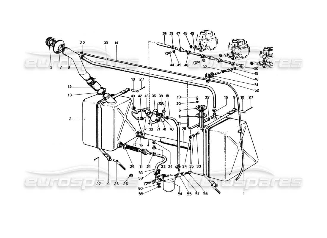 a part diagram from the ferrari 246 dino (1975) parts catalogue