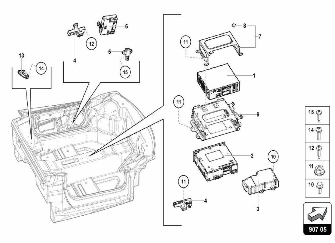 a part diagram from the lamborghini centenario parts catalogue