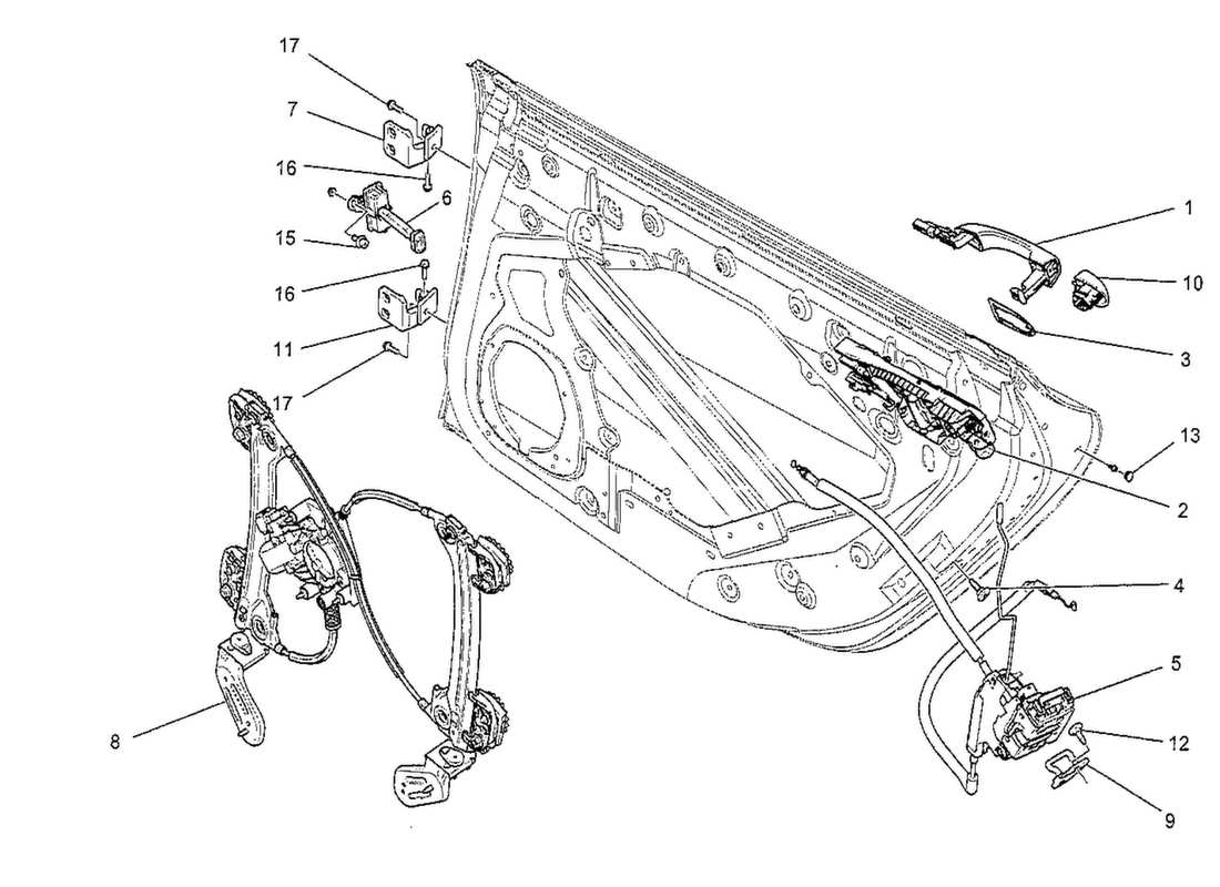 a part diagram from the maserati quattroporte m156 (2014 onwards) parts catalogue