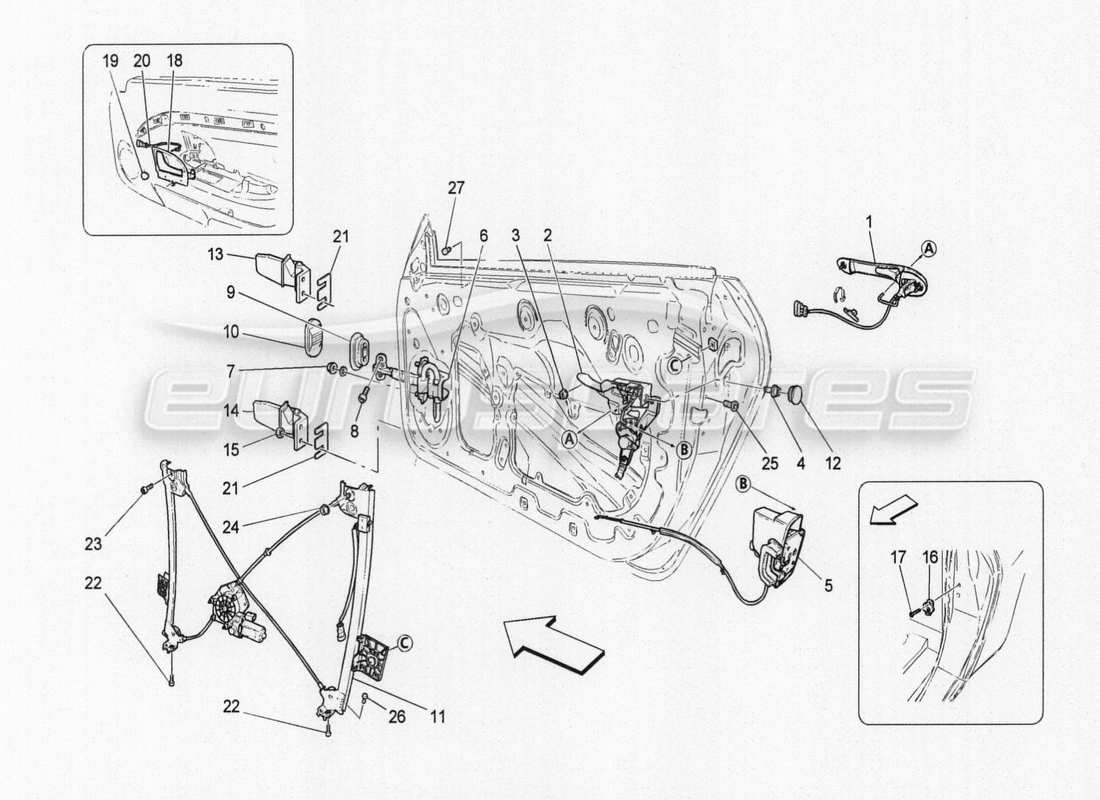 a part diagram from the maserati granturismo parts catalogue