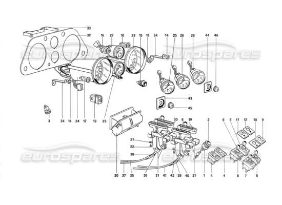 a part diagram from the ferrari 288 gto parts catalogue