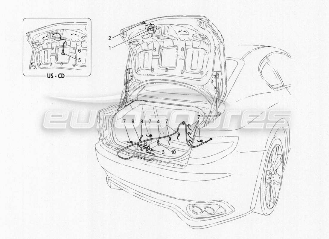 a part diagram from the maserati granturismo parts catalogue