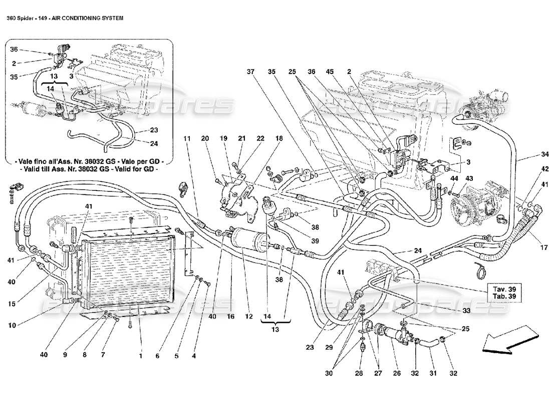 a part diagram from the ferrari 360 parts catalogue