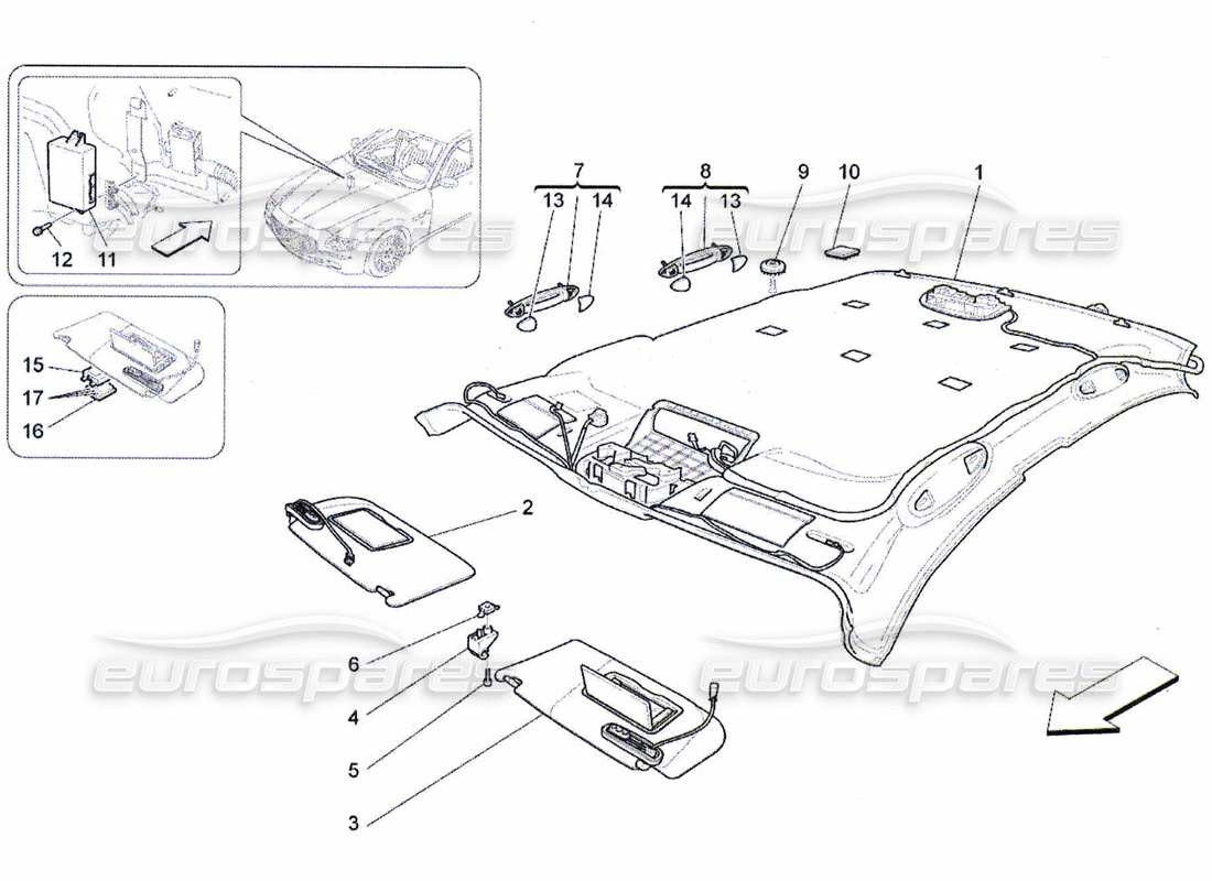 a part diagram from the maserati qtp. (2010) 4.7 parts catalogue