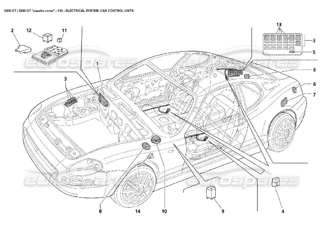 a part diagram from the maserati 3200 parts catalogue