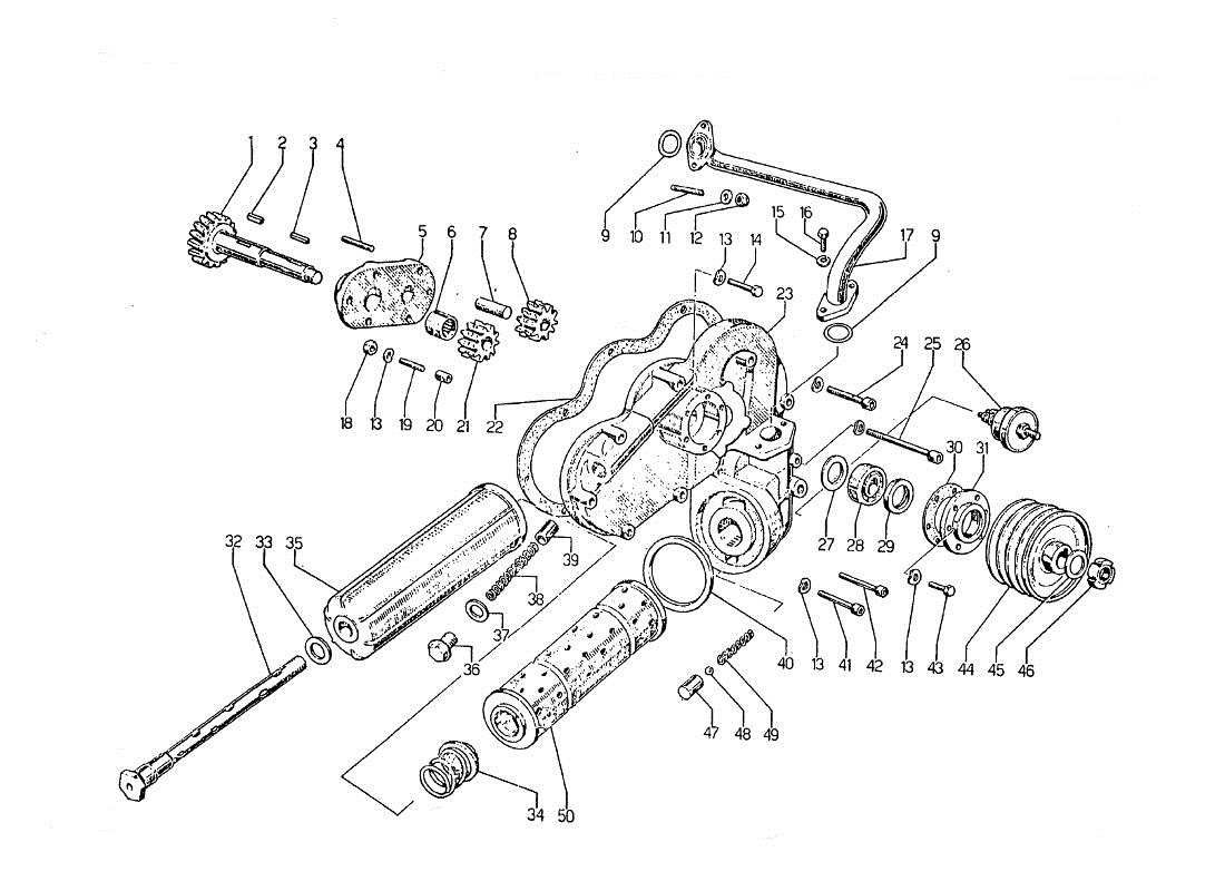a part diagram from the lamborghini jarama parts catalogue