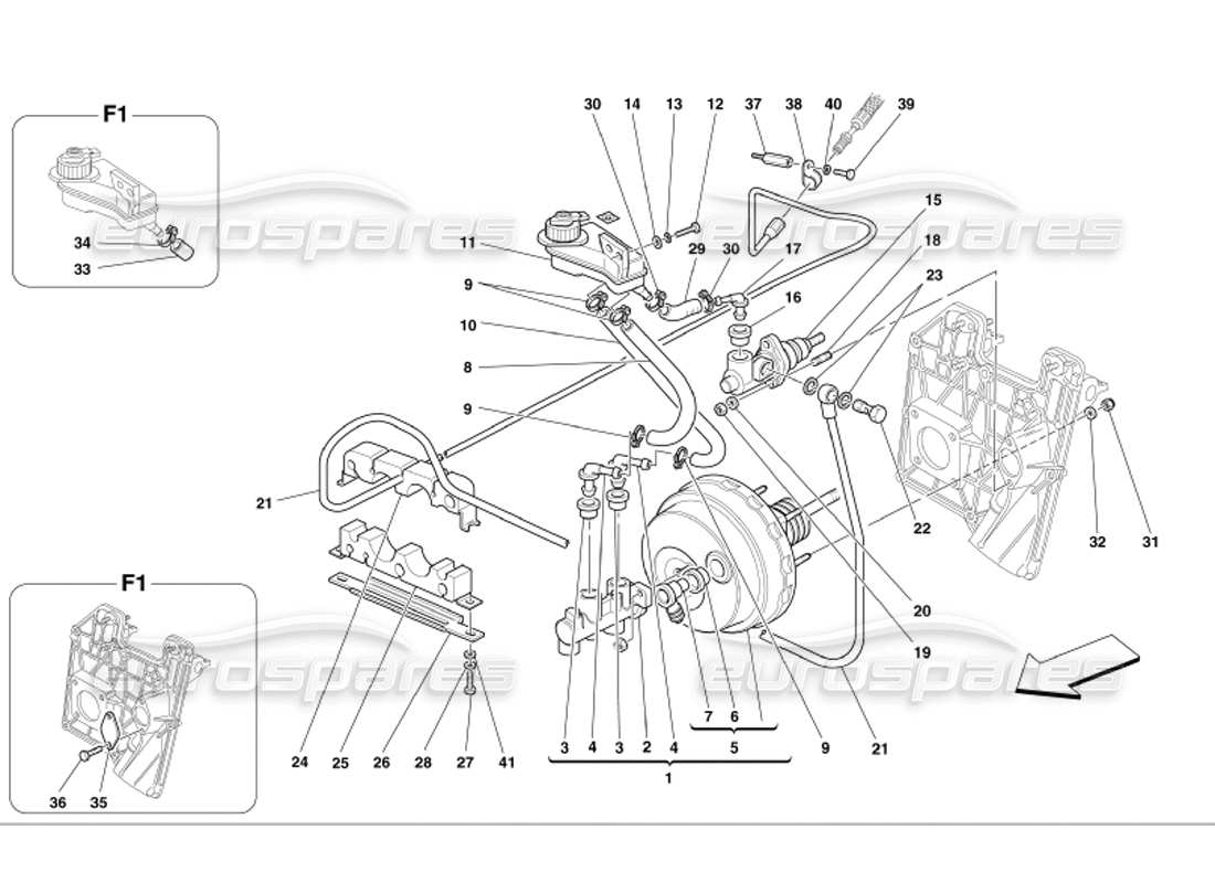 a part diagram from the ferrari 360 modena parts catalogue