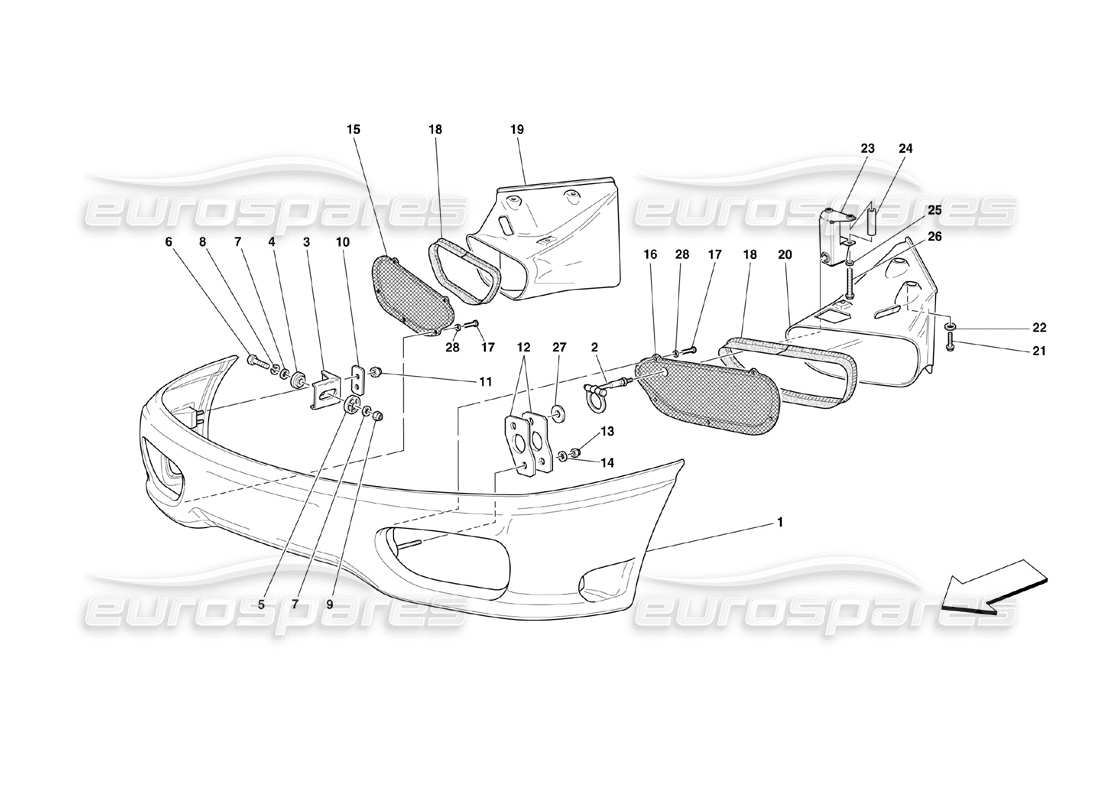 a part diagram from the ferrari 360 challenge (2000) parts catalogue