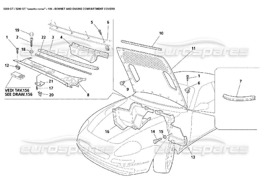 a part diagram from the maserati 3200 parts catalogue