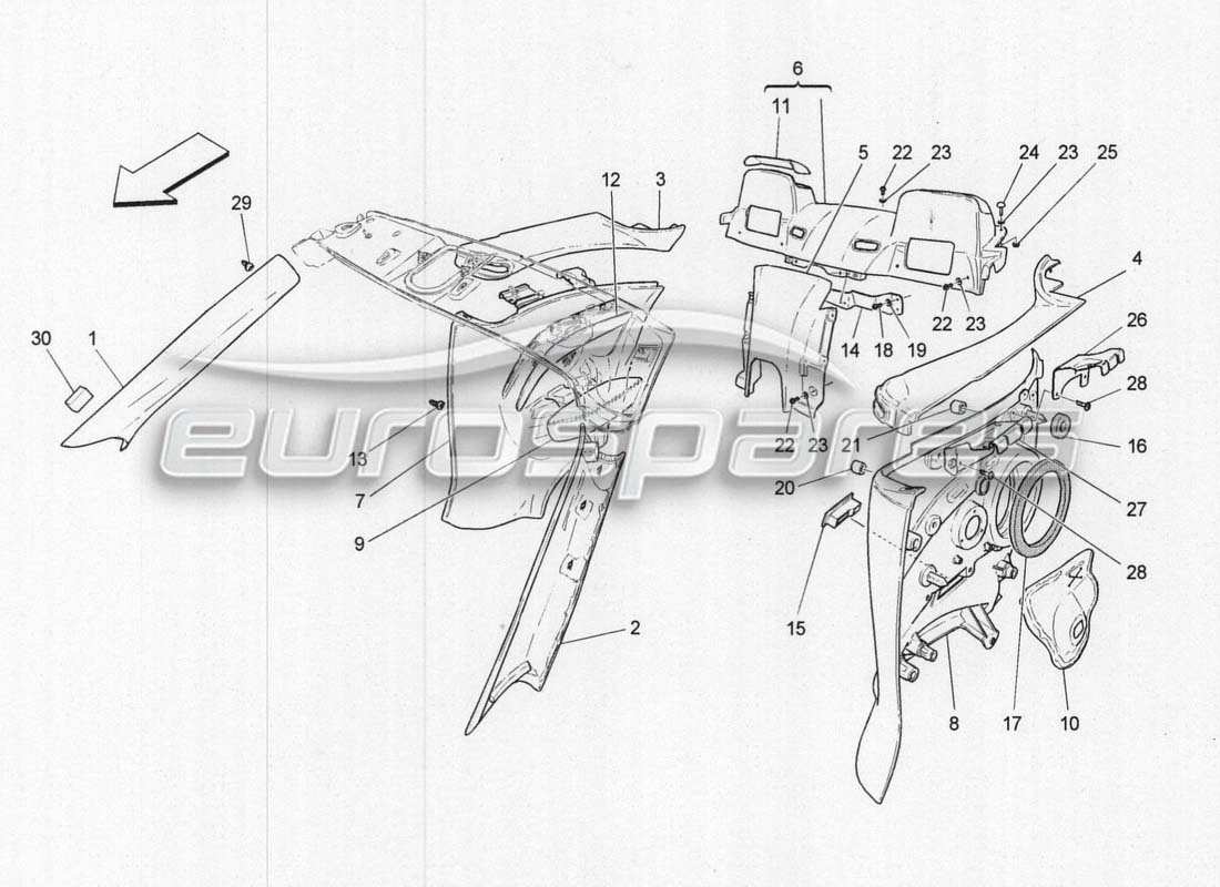 a part diagram from the maserati grancabrio mc centenario parts catalogue