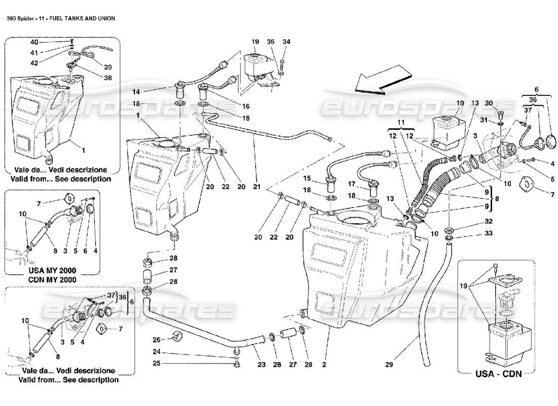 a part diagram from the ferrari 360 parts catalogue