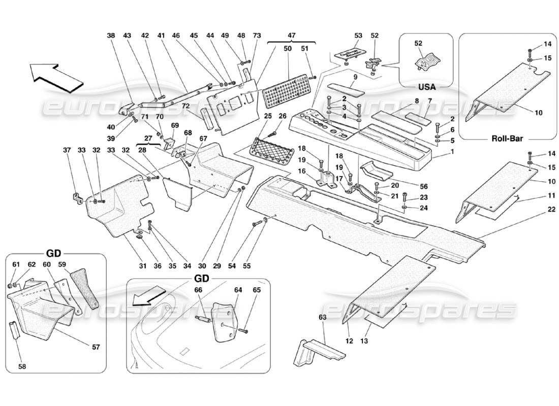 a part diagram from the ferrari 360 challenge stradale parts catalogue