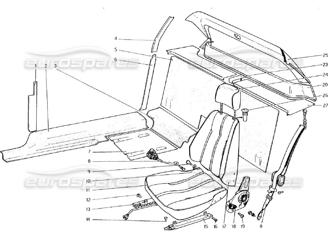a part diagram from the Ferrari 308 GTB (1976) parts catalogue