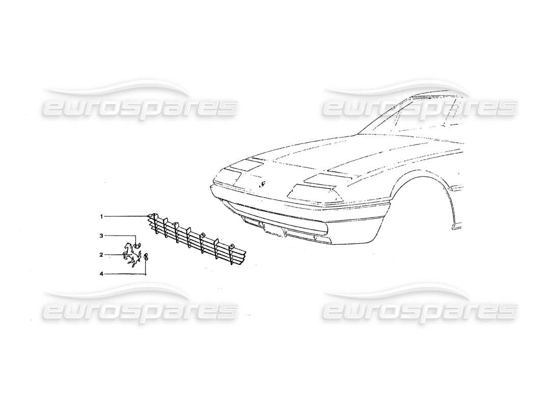 a part diagram from the Ferrari 365 GT4 2+2 Coachwork parts catalogue
