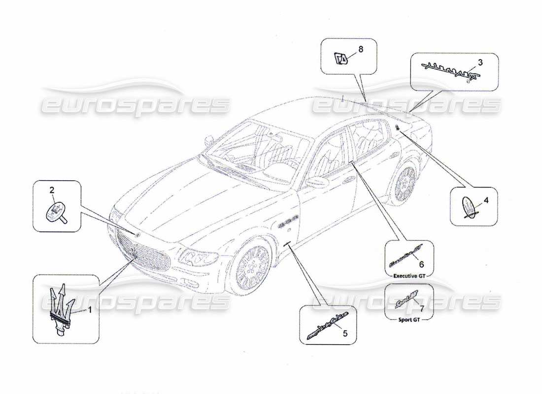 a part diagram from the maserati qtp. (2010) 4.7 parts catalogue