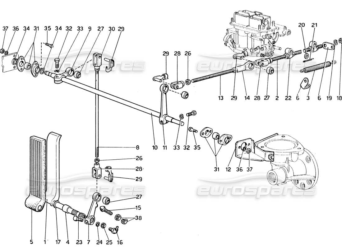 a part diagram from the Ferrari 365 GTB4 Daytona (1969) parts catalogue