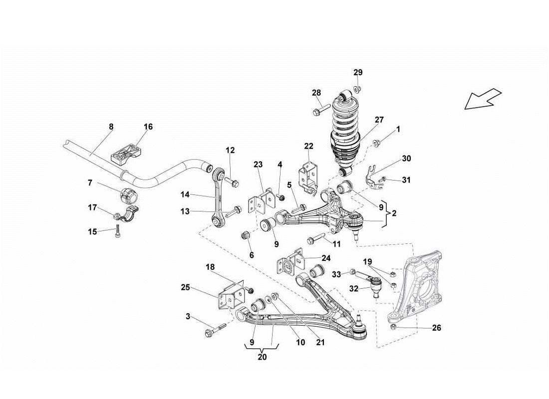 lamborghini gallardo lp560-4s update front arms parts diagram