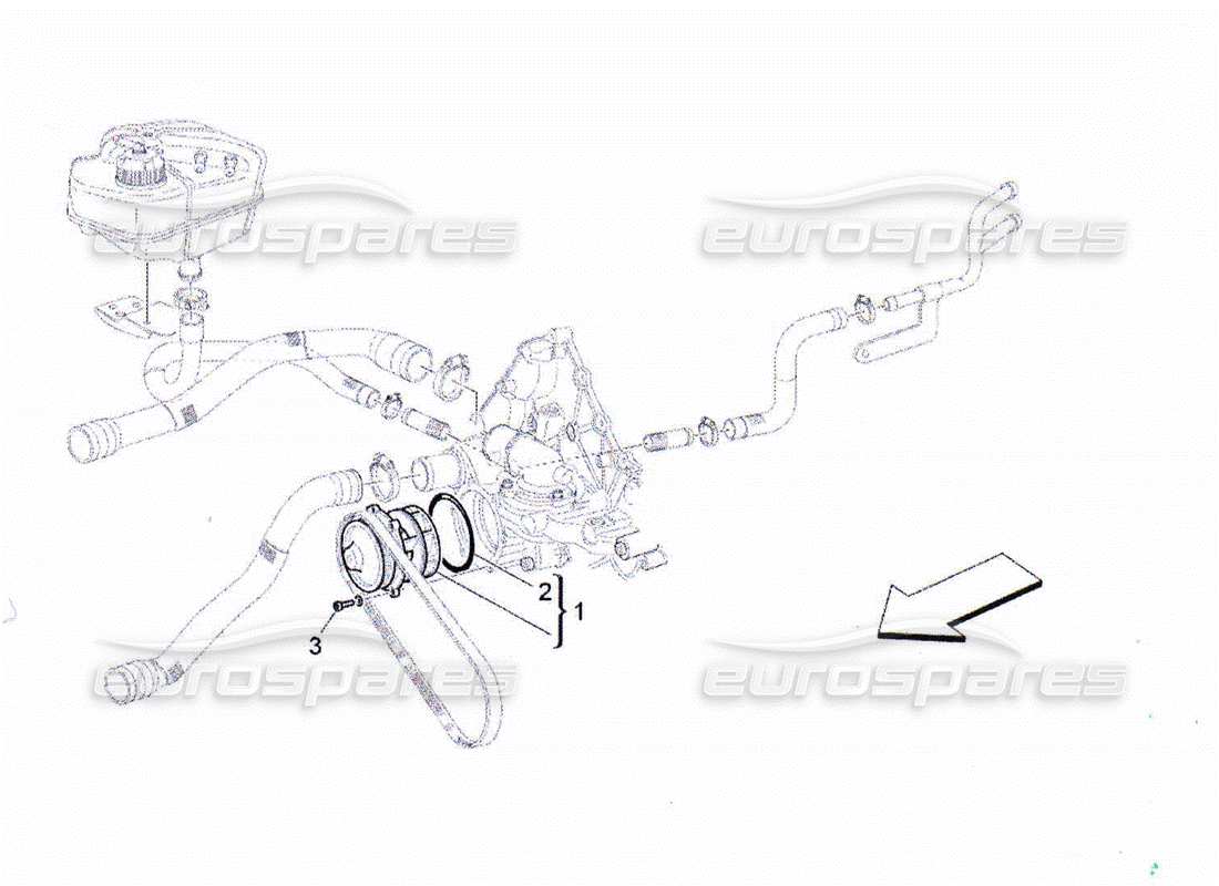 maserati qtp. (2010) 4.2 cooling system: water pump part diagram