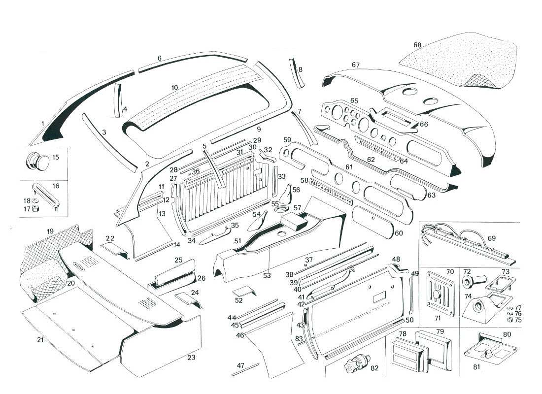 maserati mexico upholstery part diagram