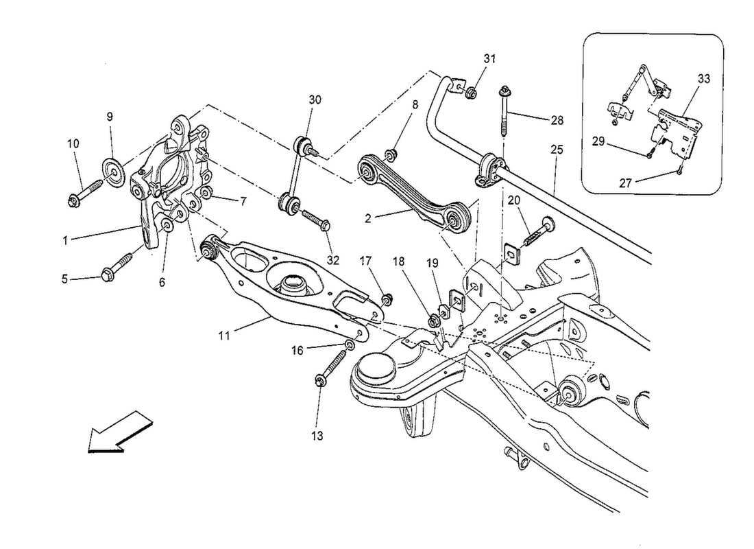 maserati qtp. v8 3.8 530bhp 2014 rear suspension parts diagram