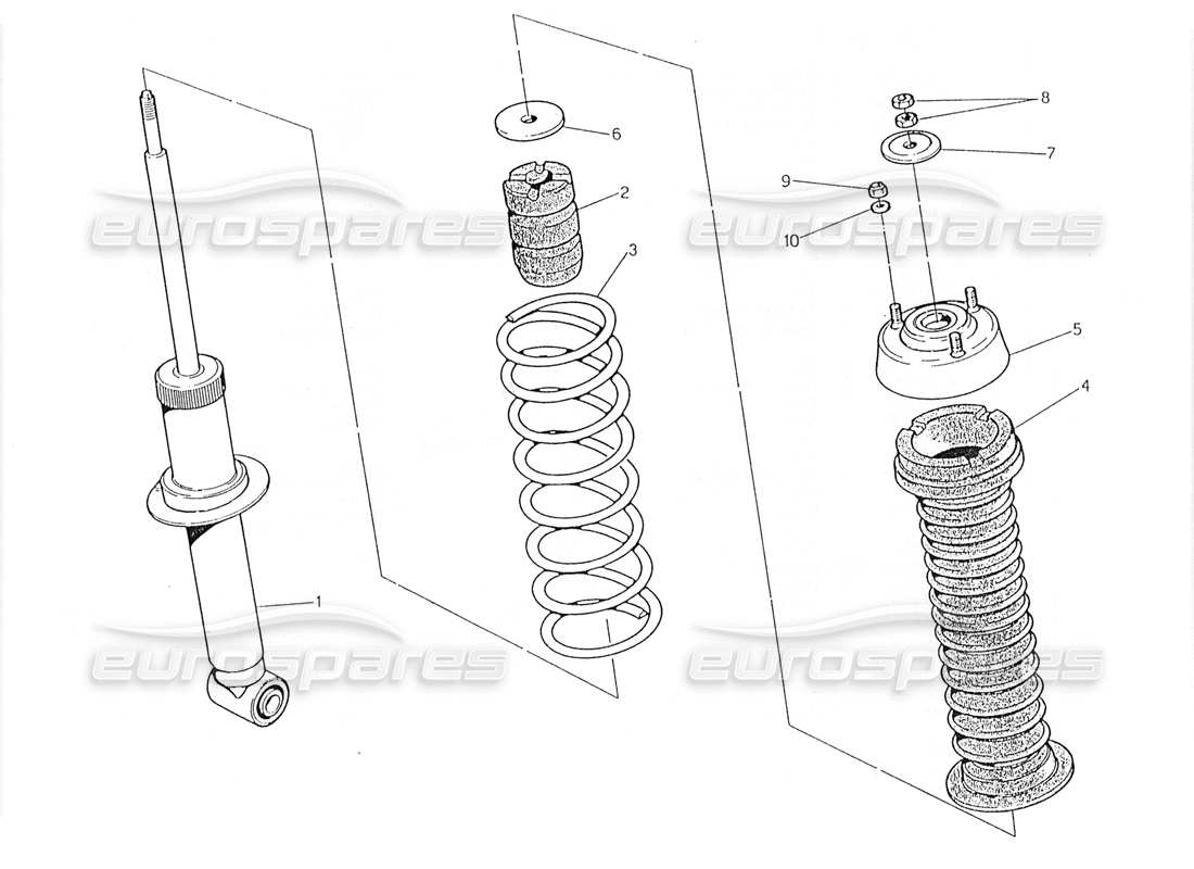 maserati 228 rear shock absorber parts diagram