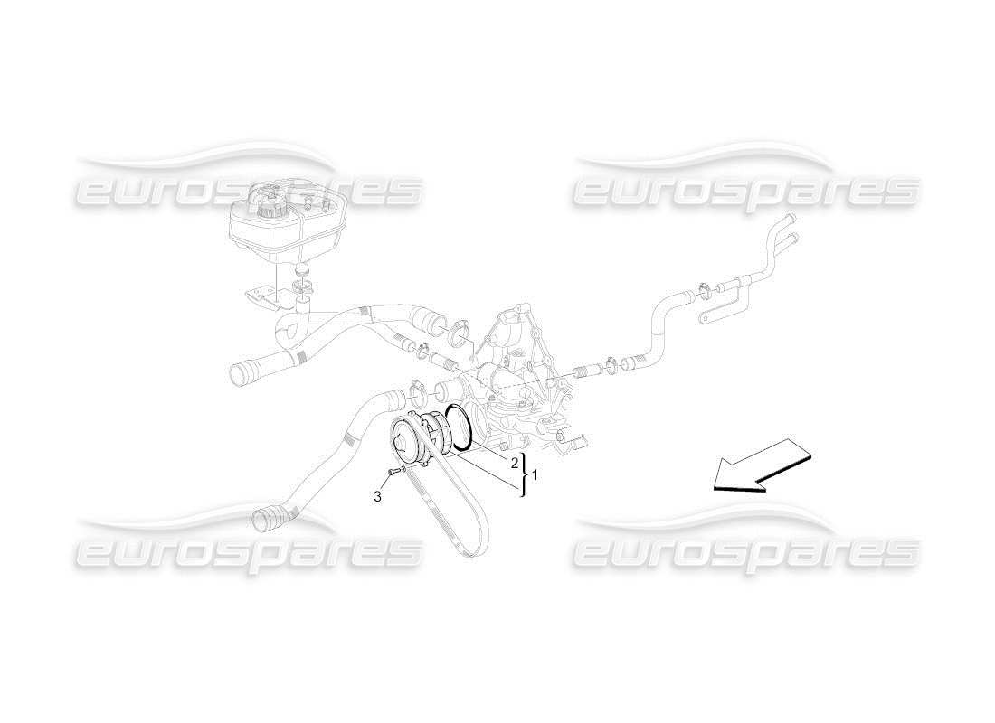 maserati qtp. (2010) 4.2 auto cooling system: water pump parts diagram