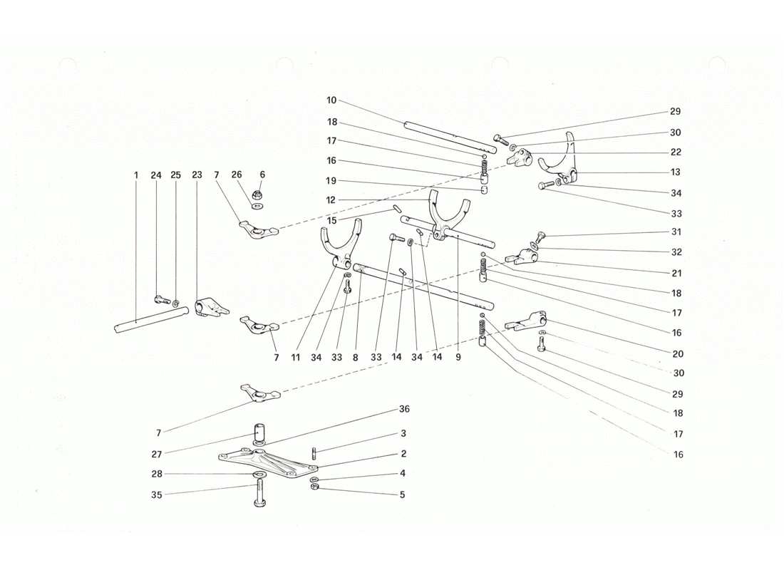 ferrari 208 gtb gts inside gearbox controls part diagram