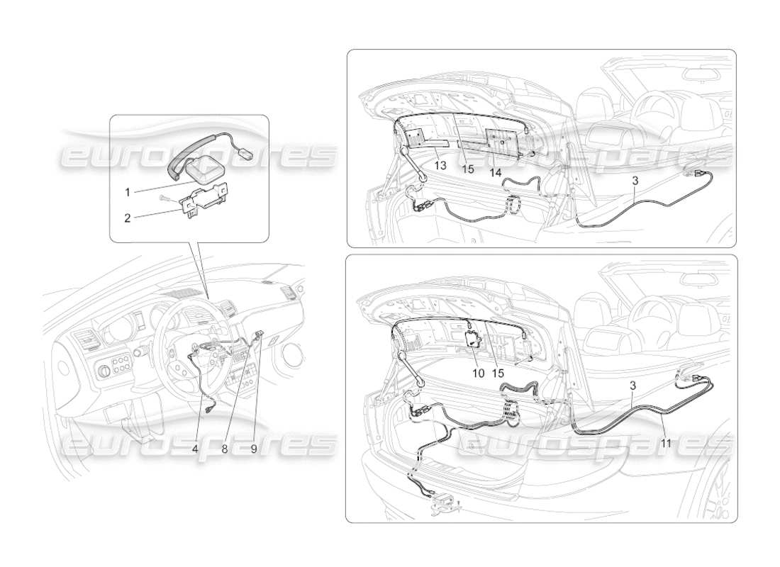 maserati grancabrio (2011) 4.7 reception and connection system part diagram