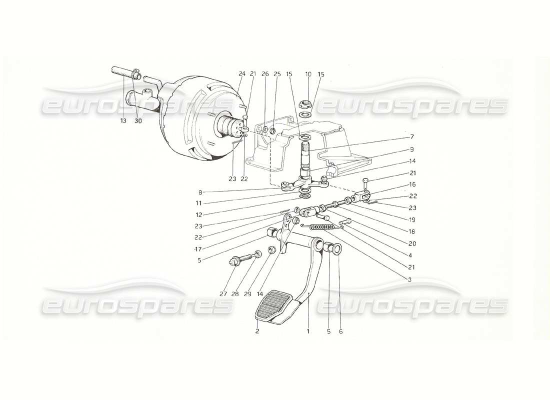 ferrari 308 gt4 dino (1976) brake hydraulic system (rh d version) parts diagram