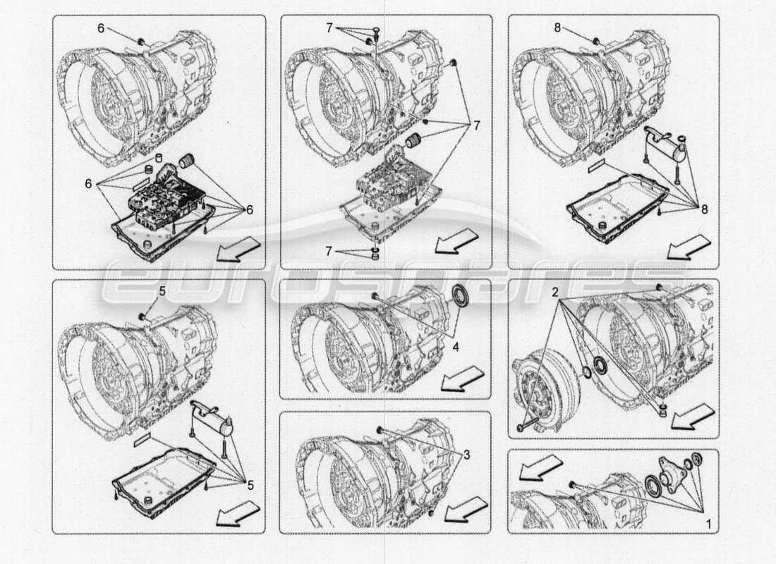 maserati qtp. v8 3.8 530bhp 2014 auto gearbox housings part diagram