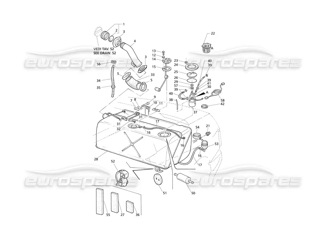 maserati qtp v8 evoluzione fuel tank parts diagram
