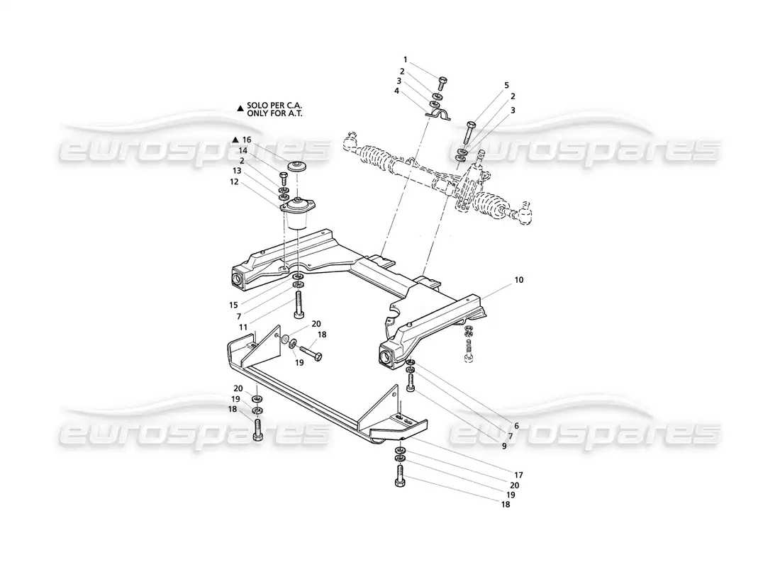 maserati qtp v6 evoluzione steering box front subframe part diagram