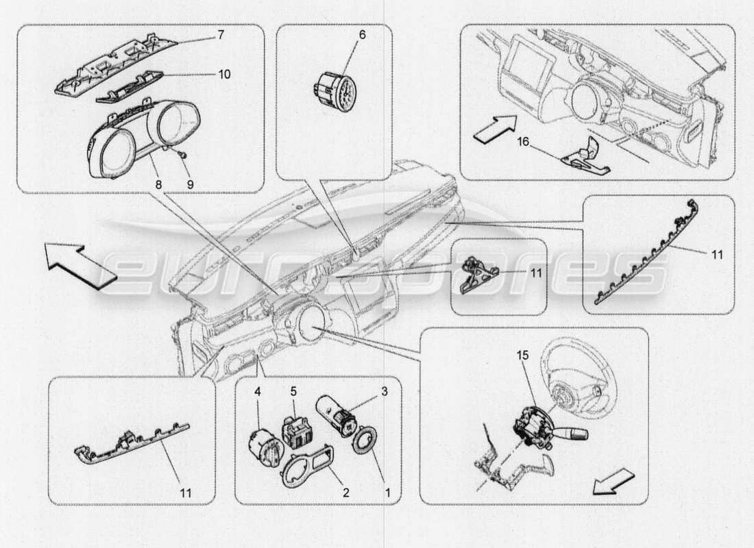 maserati qtp. v8 3.8 530bhp 2014 auto dashboard devices part diagram