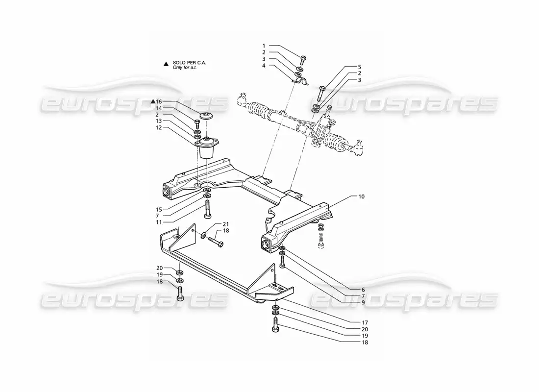 maserati qtp v8 (1998) steering box front subframe parts diagram