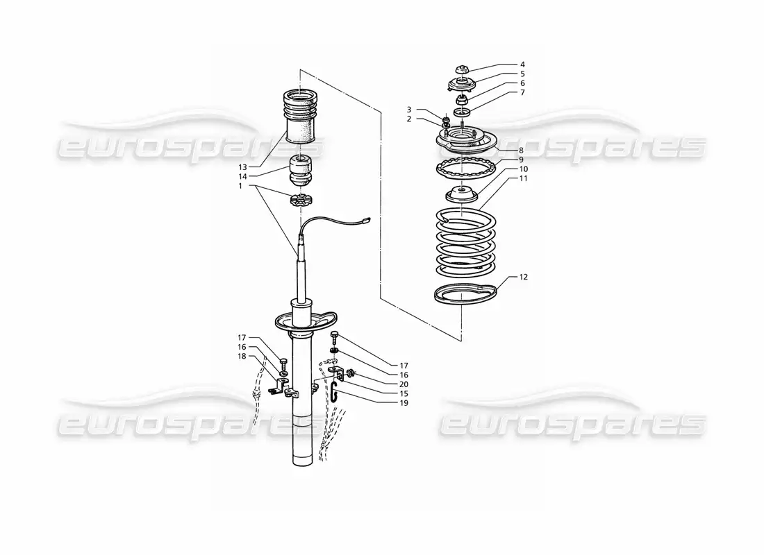 maserati ghibli 2.8 (abs) front shock absorber parts diagram
