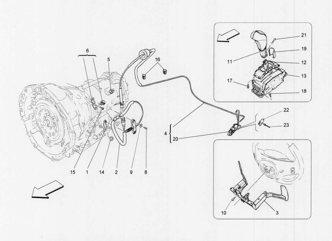 maserati qtp. v6 3.0 tds 275bhp 2017 driver controls for automatic gearbox part diagram