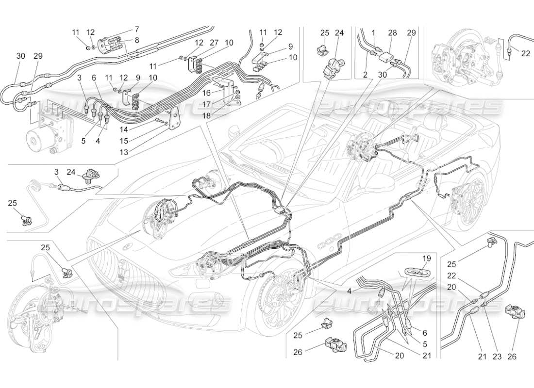 maserati grancabrio (2011) 4.7 lines part diagram