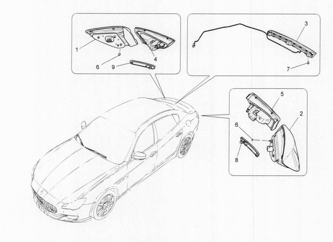 maserati qtp. v6 3.0 bt 410bhp 2015 taillight clusters parts diagram