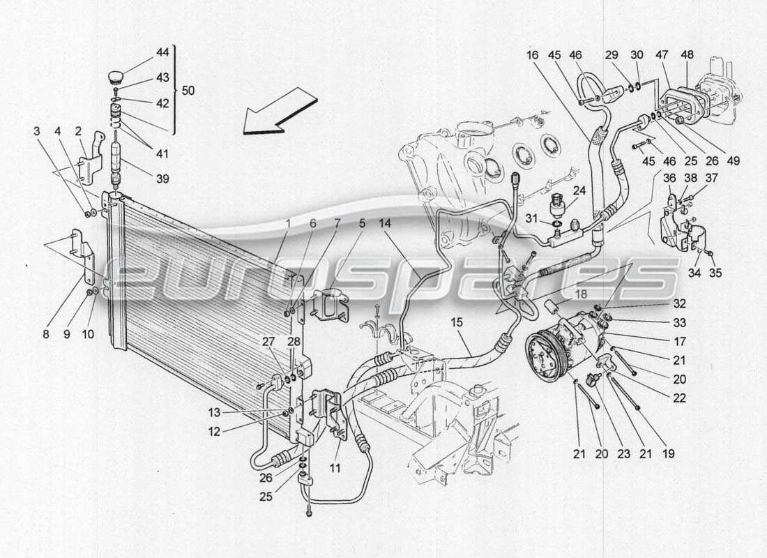 maserati grancabrio mc centenario air conditioning - engine part diagram